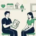 Gesundheitsberatung zwischen zwei Personen