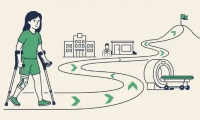 Der Weg vom Kreuzbandriss zur gesicherten Diagnose als Reise über Krankenhaus, Orthopäde und MRT bis zum Ziel